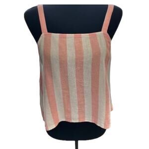 New Abound  NORDSTROM Linen Cabana Stripe Crop Tank Top Small